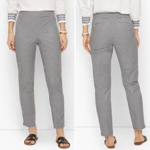 Talbots Chatham Ankle Pants 10P 10 petite black white gingham‎ check lightweight